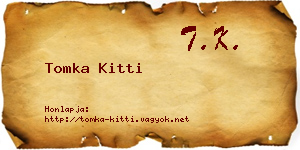 Tomka Kitti névjegykártya